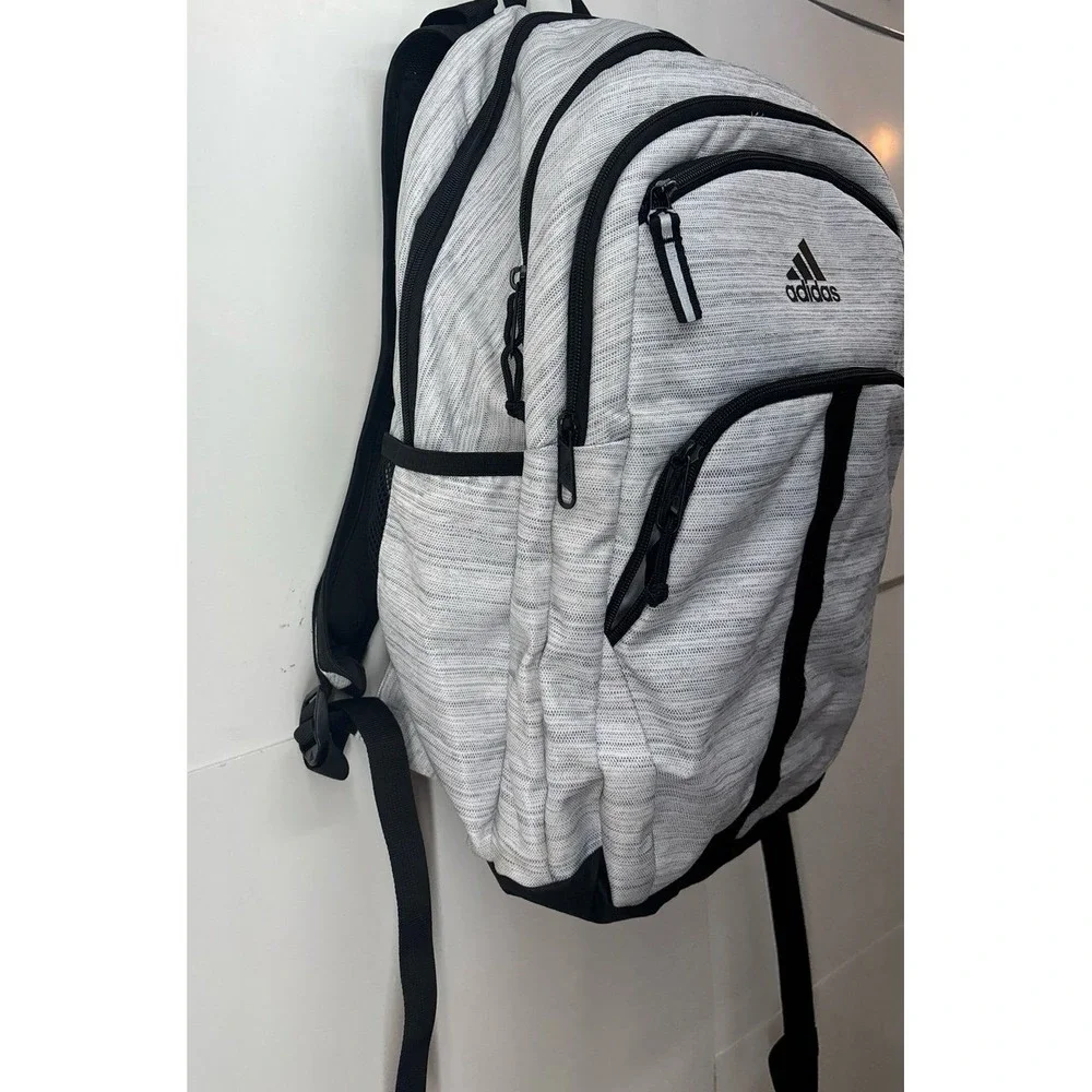 Adidas Prime 7 Backpack (17 inch) Light Gray & Black book bag